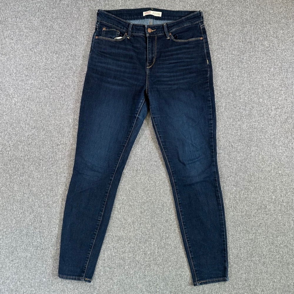 Signature by Levi Strauss Womens Mid Rise Skinny Jeans Dark Wash W29 L30 8M
